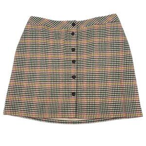 Talbots Plus Petite Size 20WP Button Front Wool Blend Skirt Saturday Plaid